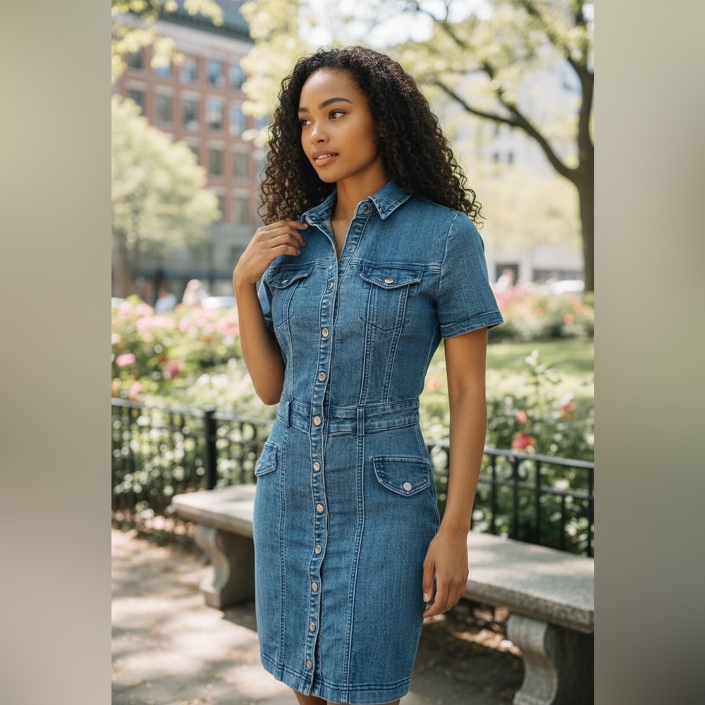 Haute Monde Blue Jean Dress